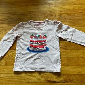 Mini Biden Long-Sleeved Shirt with Cake Appliqué